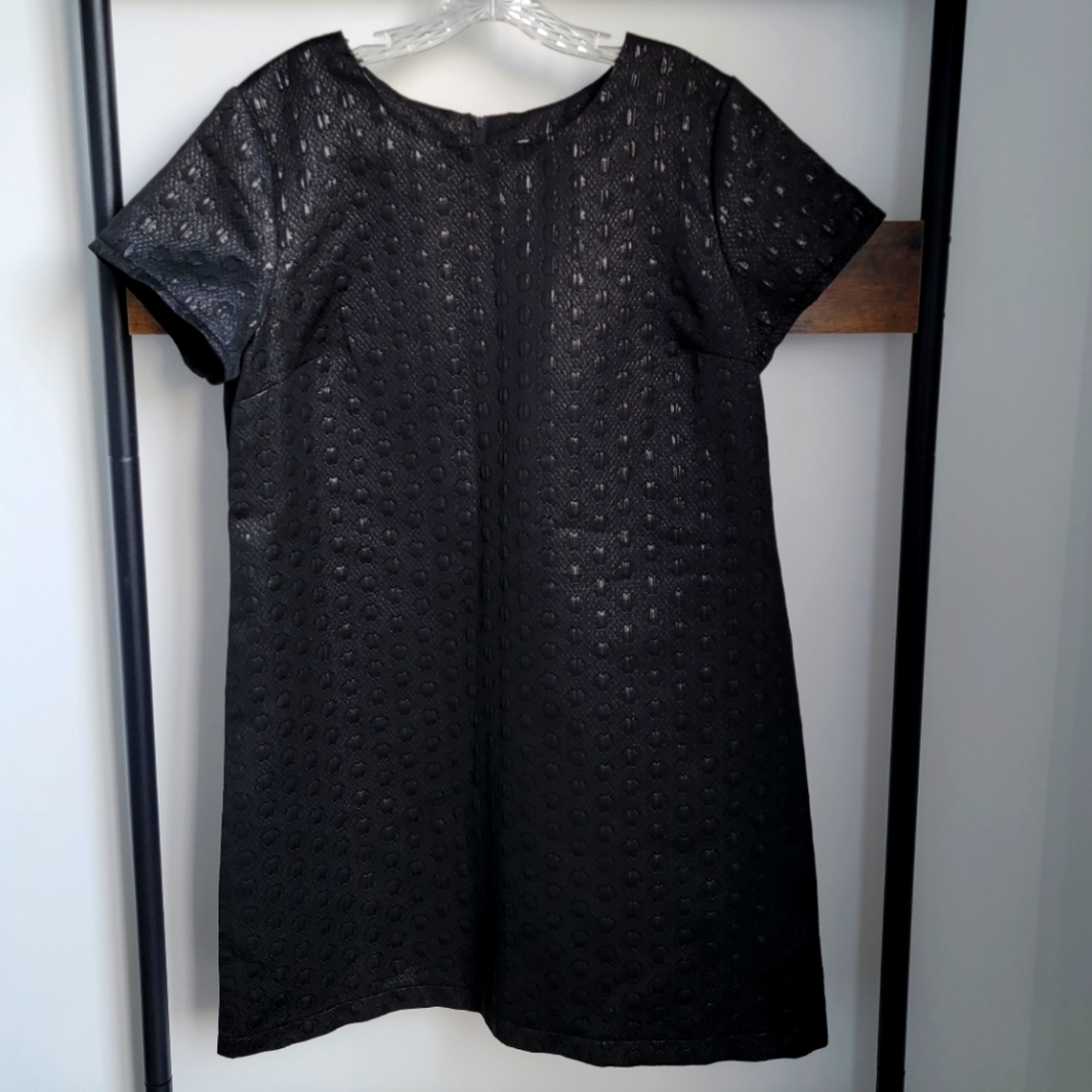 XHILARATION Women Metallic Black Mini Dress / Tunic Fit Short Sleeve Size XL